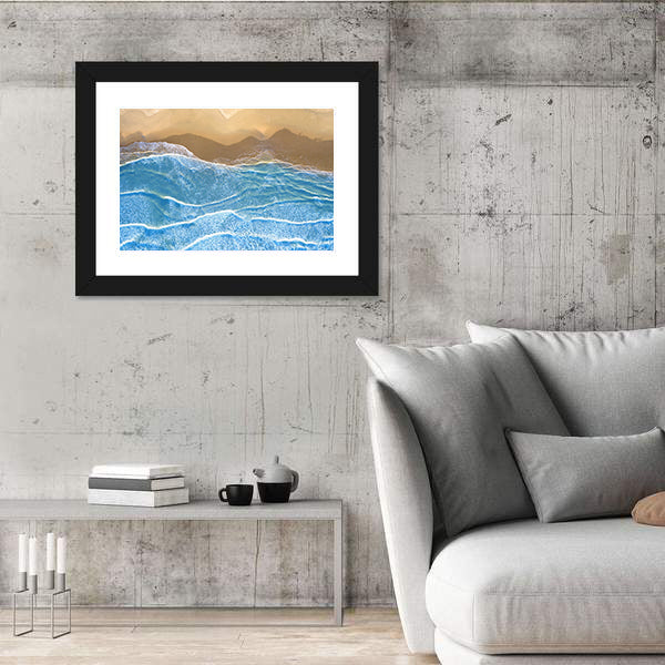 Blue Sea At The Beach Artwork Canvas Wall Art
