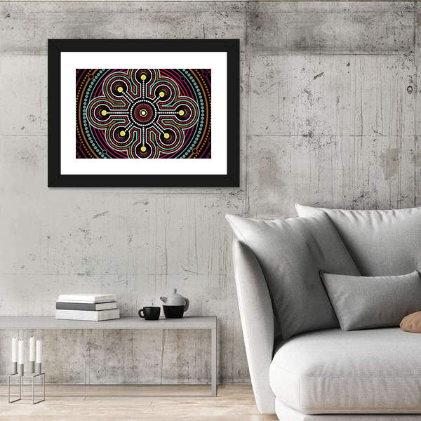 Aboriginal Dot Mandala Design Canvas Wall Art