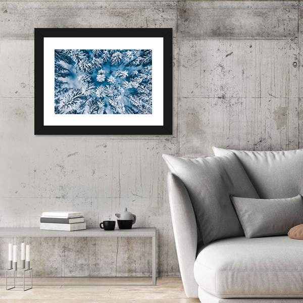 Trees And Snow In Winter Forest Canvas Wall Art