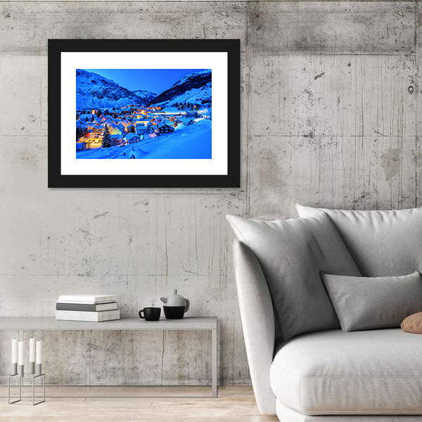 Andermatt Village In Swiss Alps Mountains Canvas Wall Art
