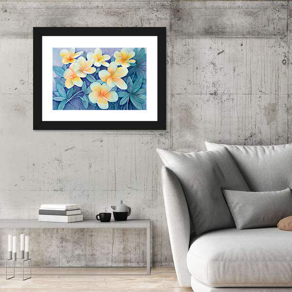 Tropical Frangipani Flowers Canvas Wall Art