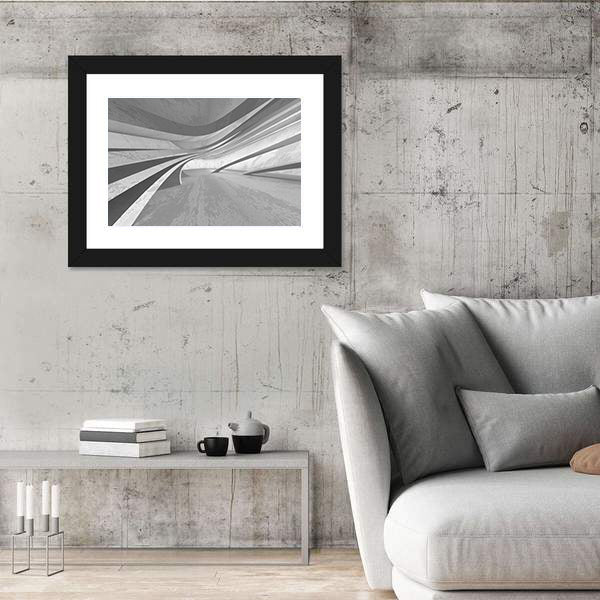 3D Empty Dark Room Canvas Wall Art