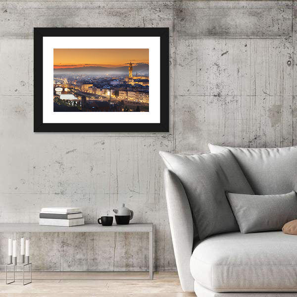 Florence During Sunset Canvas Wall Art