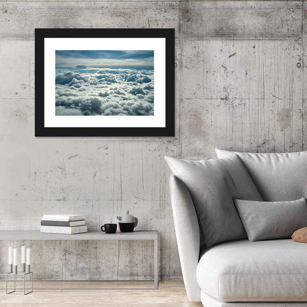 Clouds In Morning From Airplane Canvas Wall Art