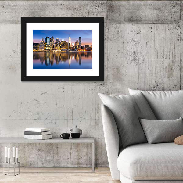 Sunrise Over Manhattan Canvas Wall Art