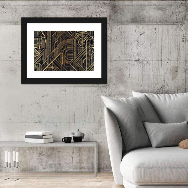 Circles and Ornaments Pattern Canvas Wall Art