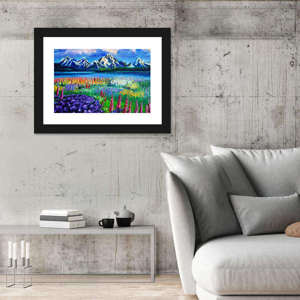 Spring Mountain Lake Canvas Wall Art