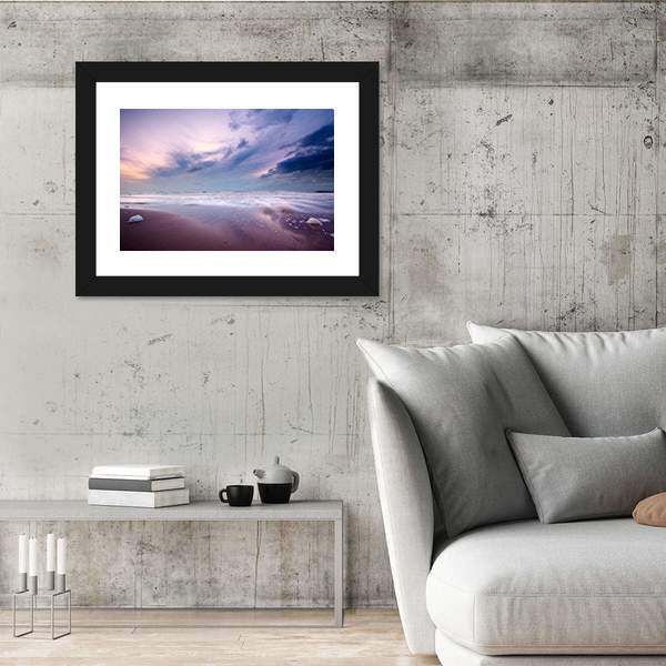 Ocean At Night Canvas Wall Art