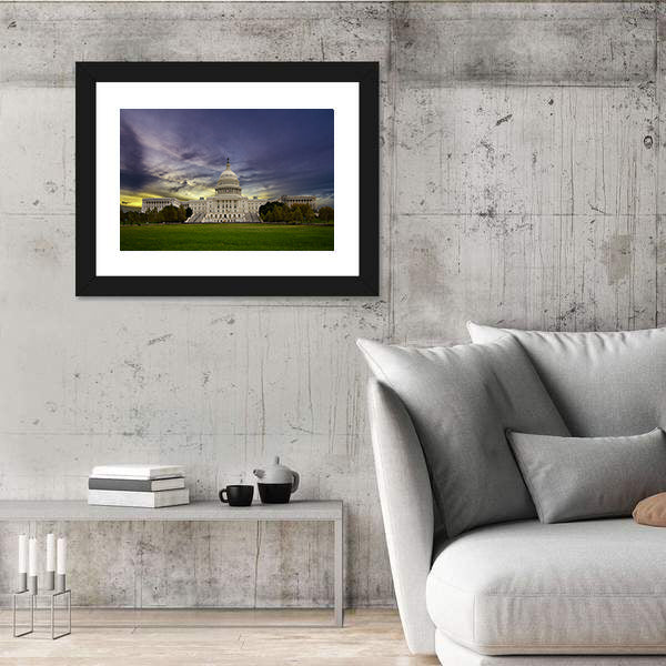 United States Capitol at Sunset Washington Dc Canvas Wall Art