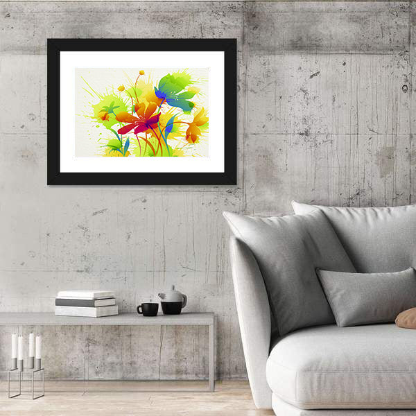 Colorful Abstract Floral Burst Canvas Wall Art
