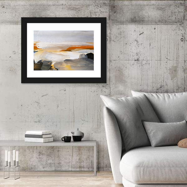 Hand Drawn Lake Canvas Wall Art