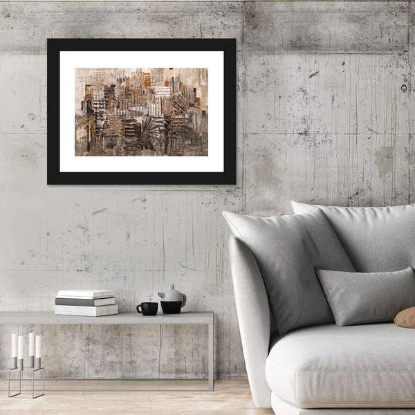 Old House Bricks Pattern Canvas Wall Art