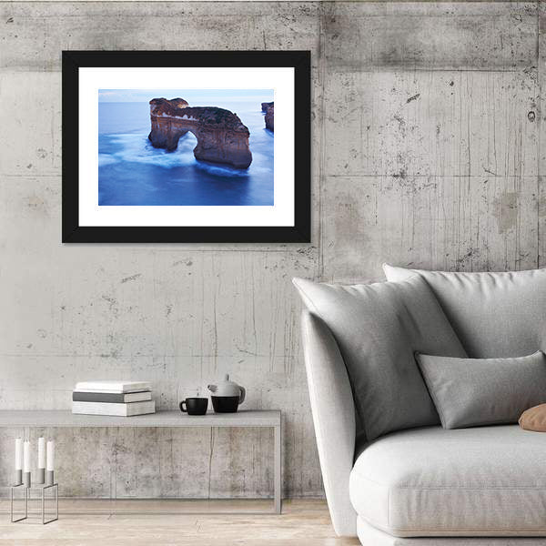 Misty Sea Arch and Limestone Cliffs Canvas Wall Art