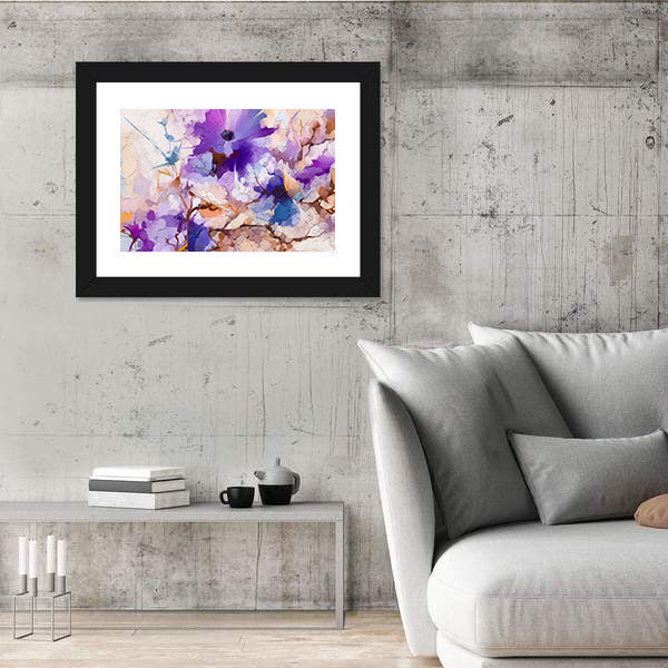 Oil Painted Spring Flowers Canvas Wall Art