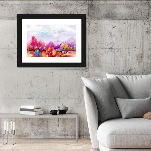 Oil-painted Abstract Trees Canvas Wall Art