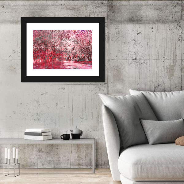 Fantasy Fall Forest Path Canvas Wall Art