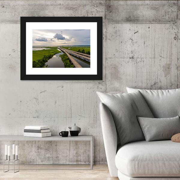 Interstate 10 Bridge Over Mobile Bay, Alabama Canvas Wall Art