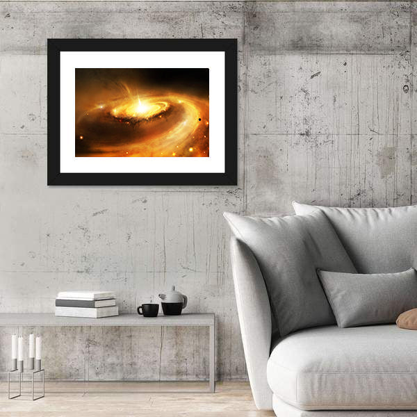 Galaxy Core in Space Canvas Wall Art
