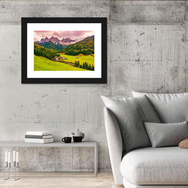 Santa Maddalena Village at Autumn Twilight Canvas Wall Art