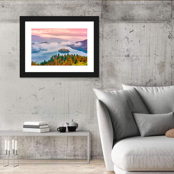 Lake Bled at Sunrise Canvas Wall Art