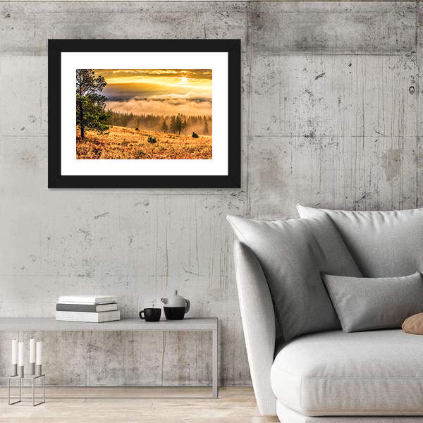 Ural Taiga Hills At Dawn In Bashkortostan Canvas Wall Art