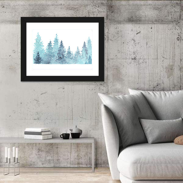 Watercolor Coniferous Forest Canvas Wall Art