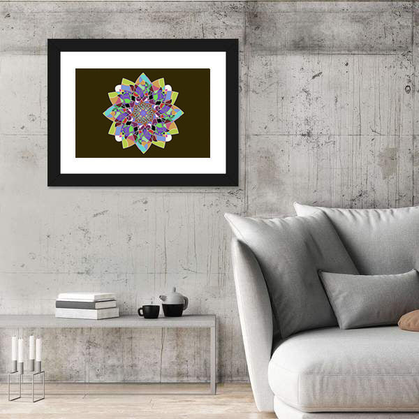 Dahlia Flower Mandala Canvas Wall Art