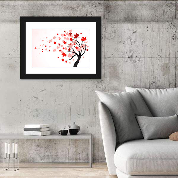 Red Autumn Tree Canvas Wall Art