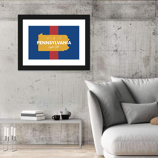 Pennsylvania Typographic Map Canvas Wall Art