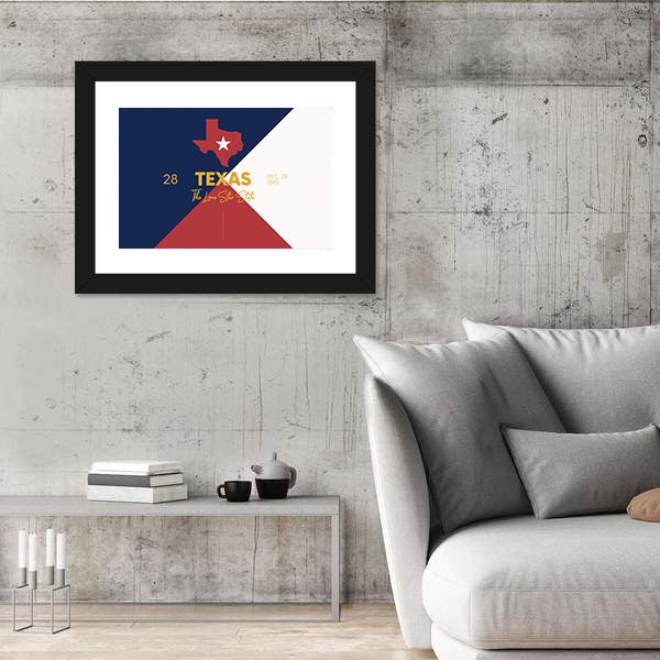 Texas Map with Lone Star Canvas Wall Art
