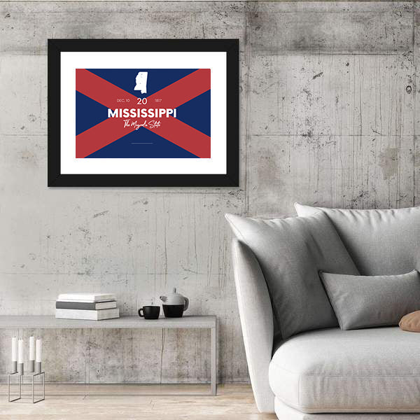 Mississippi Map Canvas Wall Art