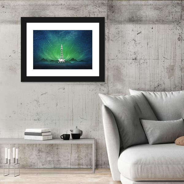 Minar-e-pakistan Aurora Nightscape Canvas Wall Art