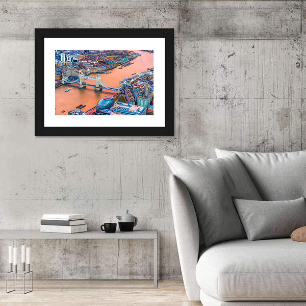 Tower Bridge And Thames River In London Canvas Wall Art