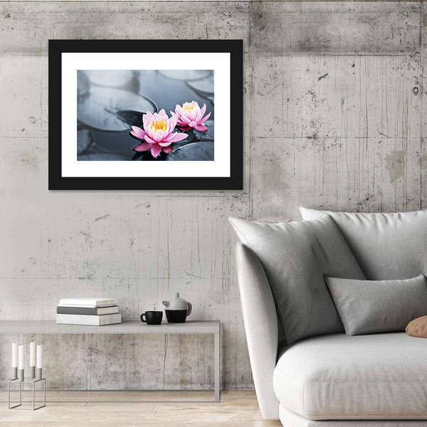 Pink Lotus Blossoms Canvas Wall Art