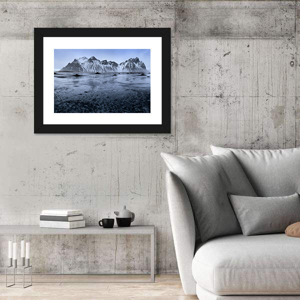 Sand Dunes At Stoksnes Beach In Iceland Canvas Wall Art