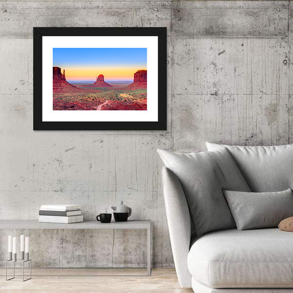 Sunset At Monument Valley In USA Canvas Wall Art
