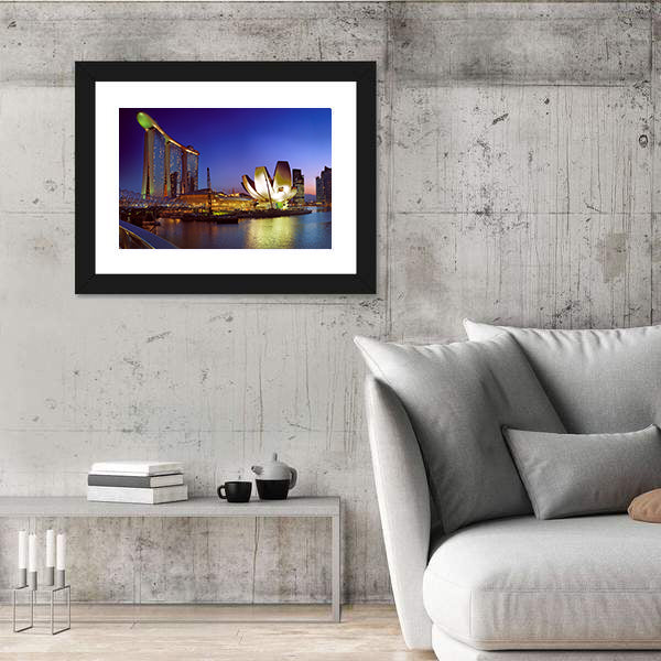 Singapore In Twilight Canvas Wall Art