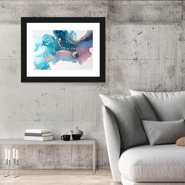 Waterfall Of Fluid Inks Canvas Wall Art