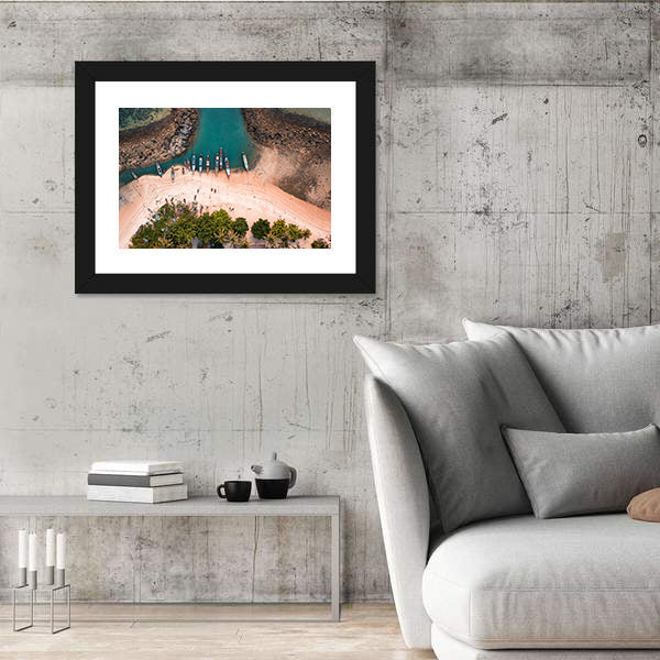 Aerial View Of Fisherman Village In The Island Of Koh Samui, Thailand Canvas Wall Art