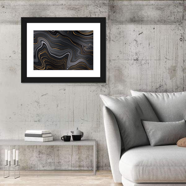 Golden Veins Texture Canvas Wall Art