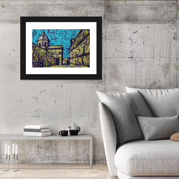 Church in Salamanca Street Scene Canvas Wall Art