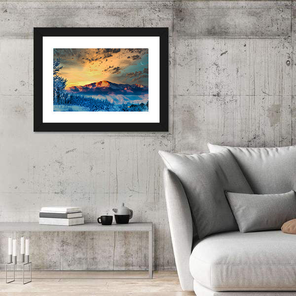 Pikes Peak At Dawn Canvas Wall Art