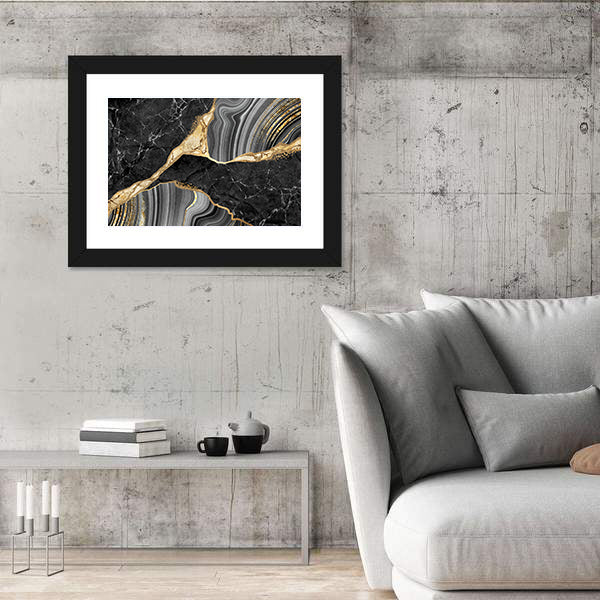Gold-flecked Marble and Agate Texture Canvas Wall Art