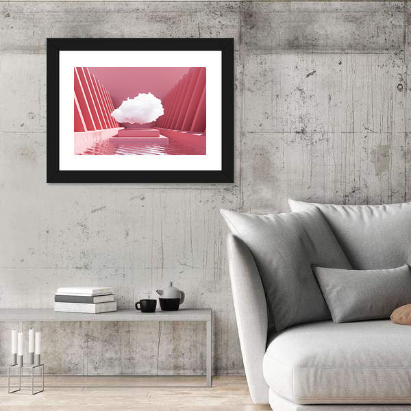 Reflective Pink Pool Abstract Canvas Wall Art