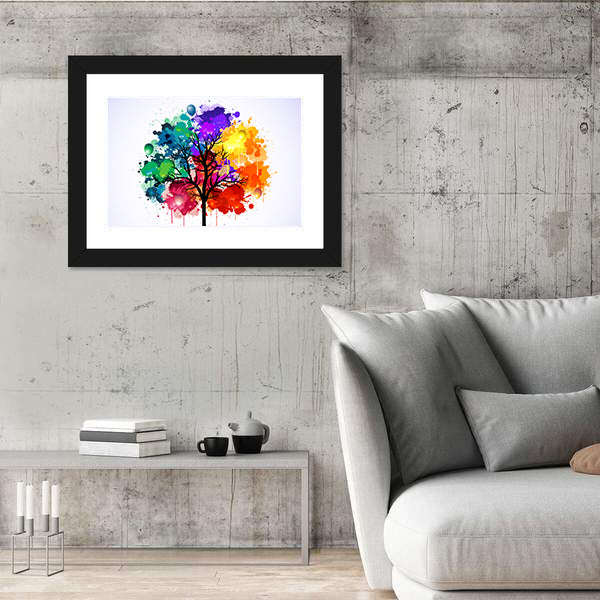Colorful Abstract Tree with Balloons Canvas Wall Art