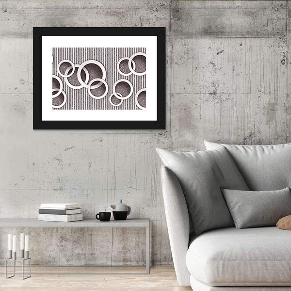 3D Circles Illustration Canvas Wall Art