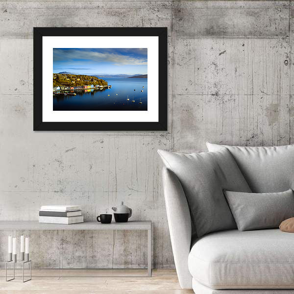 Tobermory Bay Harbor with Colorful Houses Canvas Wall Art
