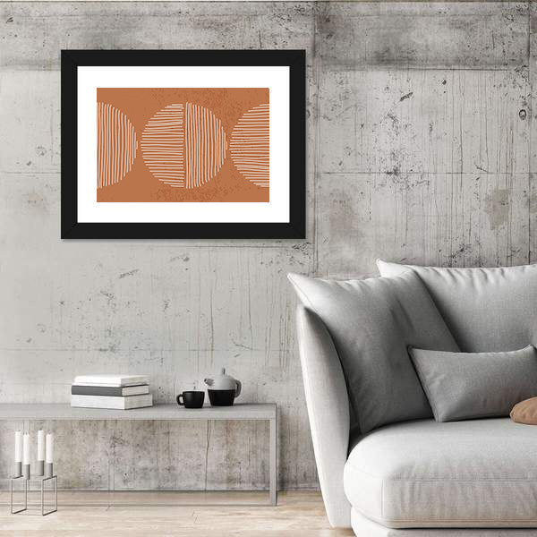 Minimalist Terracotta Geometric Circles Canvas Wall Art