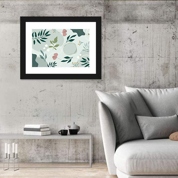 Hand-drawn Botanical Shapes and Doodles Canvas Wall Art