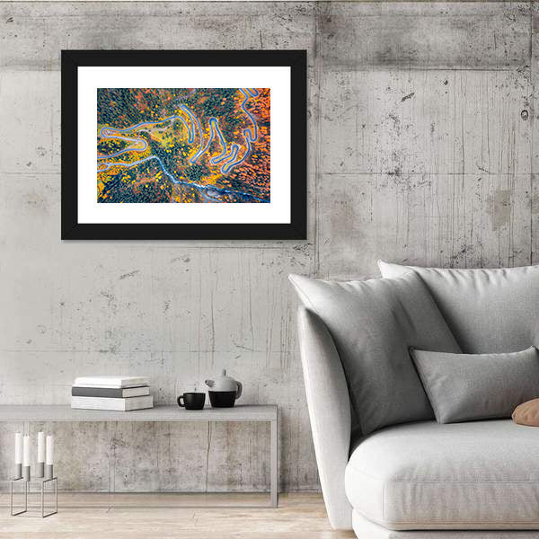 Aerial View Of Maloya Pass In Switzerland Canvas Wall Art